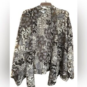 Coldwater Creek Black and Gray Oversized Blouse